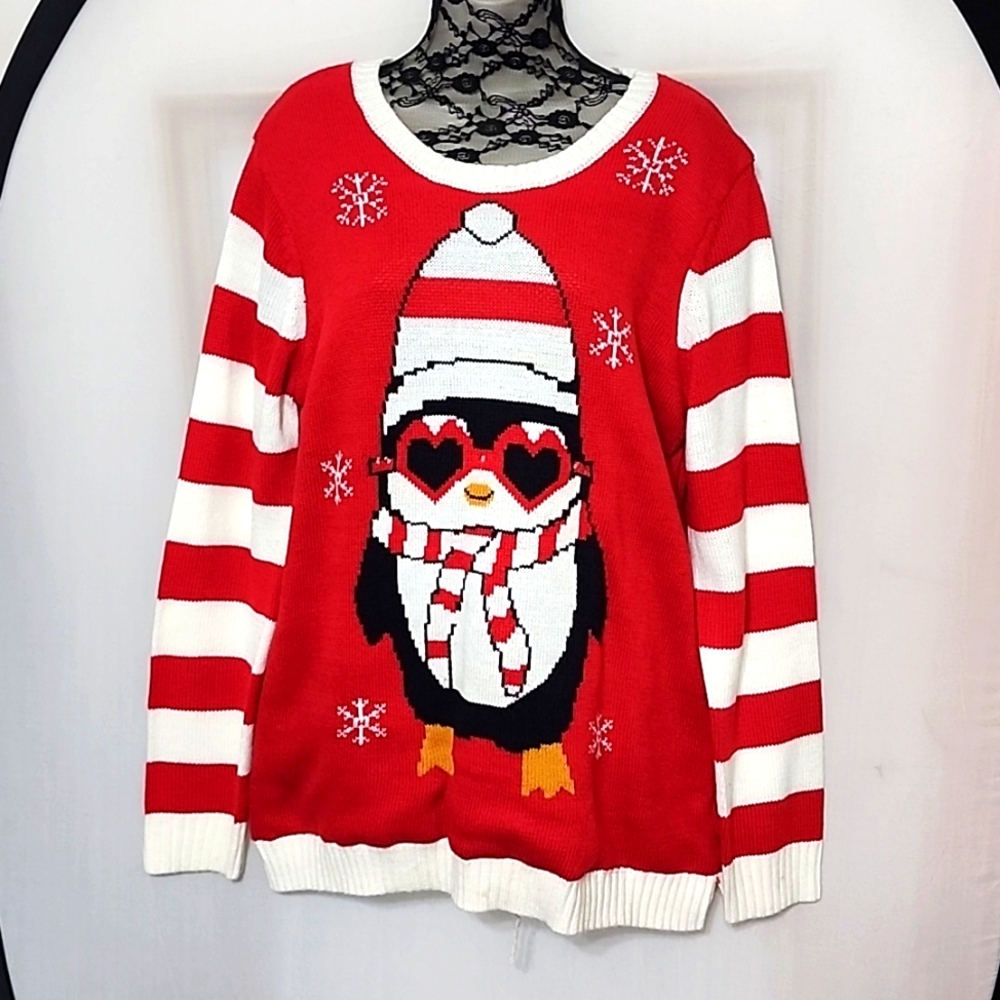 Vintage Derek Red light up Christmas Holiday Ugly Sweater 3X